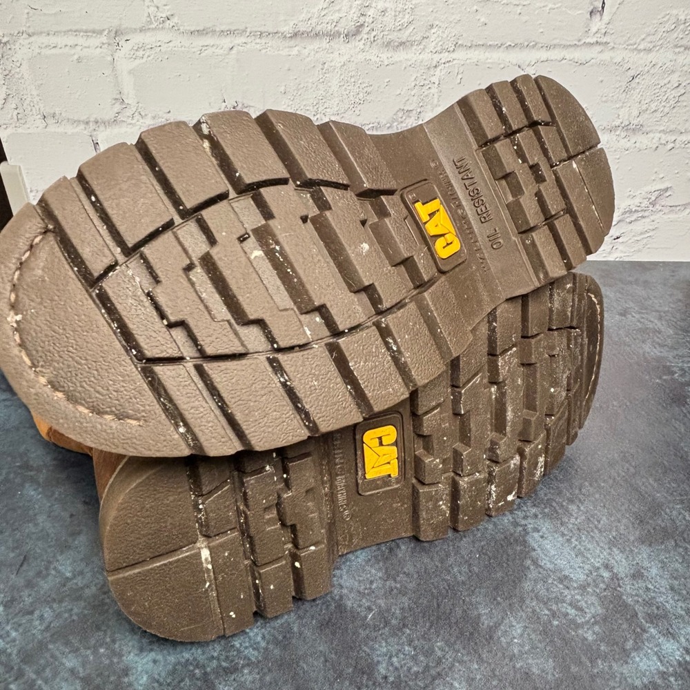 Caterpillar CAT Mens 7.5 Brown Leather Steel Toe Pull On Work Boots P90418 EH - Picture 7 of 7